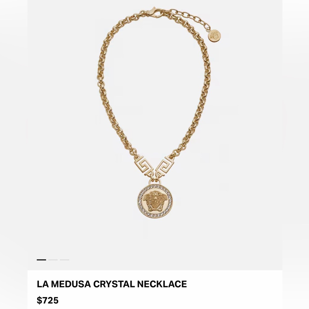 Versace Gold Medusa Crystal Necklace